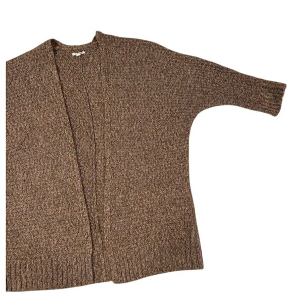 AMERICAN EAGLE Women's Open Cardigan Sweater Medium Long Chunky Brown Grandpa - Picture 10 of 12
